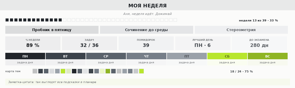 Планер в палитре «Графит»