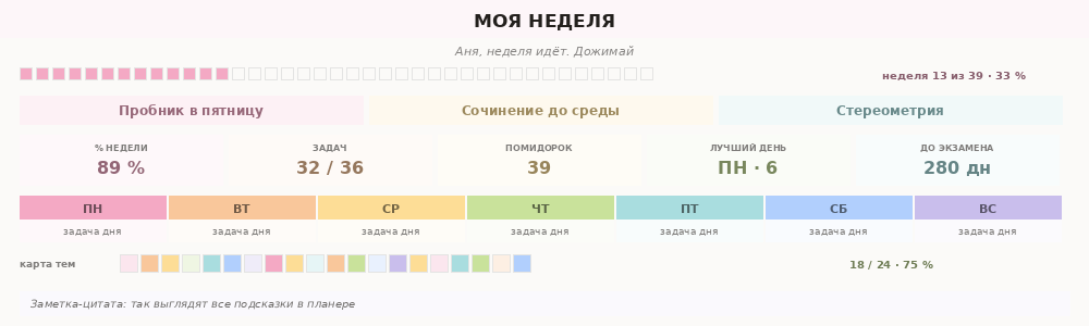 Планер в палитре «Пастель»